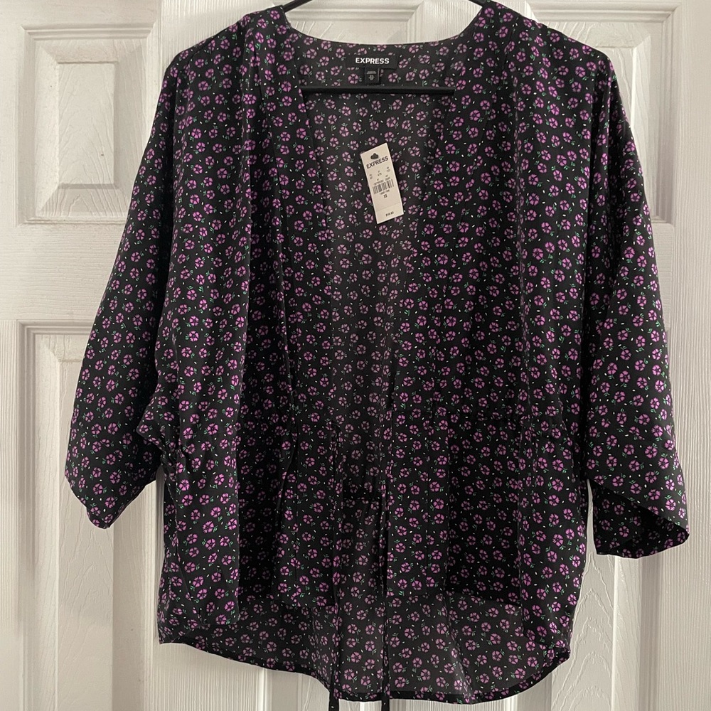 Express floral kimono blouse